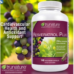 Viên uống hỗ trợ tim mạch và chống lão hóa Trunature Resveratrol Plus, 140 viên