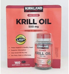 Viên uống dầu tôm Kirkland Signature Krill Oil 500 mg, 160 viên