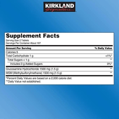 Viên uống bổ xương khớp Kirkland Signature Extra Strength Glucosamine HCI with MSM 1500mg, 375 viên