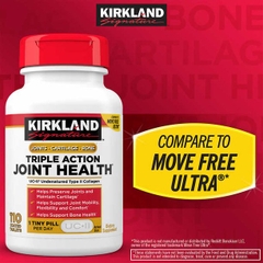 Viên uống bổ sung Collagen cho Xương khớp Kirkland Signature Triple Action Joint Health, 110 viên