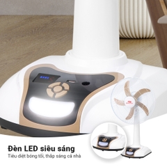 Quạt sạc 18inch HJD FL628 - công suất 28W, có remote điều khiển từ xa, tích hợp đèn LED hỗ trợ cúp điện