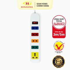 Ổ cắm điện Honjianda Mã 03 - dây dài 3m, chất liệu ABS chịu nhiệt tốt