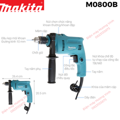 Máy khoan Makita M0800B (10mm)