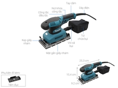 Máy chà nhám rung chữ nhật Makita BO3710