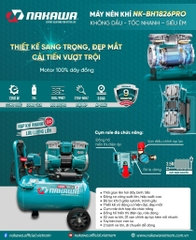Máy nén khí không dầu Nakawa NK-BH1826PRO
