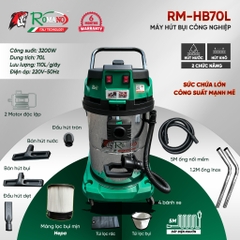 Máy hút bụi công nghiệp Romano RM-HB70L