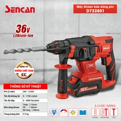 Máy khoan búa dùng pin Secan D722801 ( 36v )