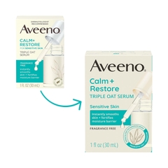 Serum dưỡng ẩm, phục hồi cho da nhạy cảm chiết xuất từ yến mạch Aveeno Calm + Restore Triple Oat Hydrating Face Serum 30m (hàng Mỹ)