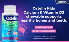 Kids Calcium & Vitamin D3 Ostelin - kẽo bổ sung Canxi D3 cho trẻ em - 90 viên (Úc)