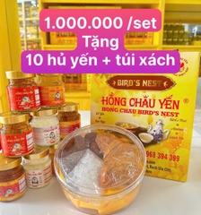 Set Combo Yến 1.000.000 - Tặng 10 Hủ: 5 Yến Ăn Kiêng ISOMALT, 3 Yến Collagen, 2 Yến Kid + Túi Xách HCY Lớn + Tem HCY