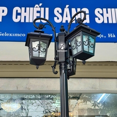 Cột đèn sân vườn tân cổ 2 bóng chùa SL-TEMPLE117/2-3
