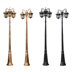 Cột đèn sân vườn tân cổ 2 bóng chùa SL-TEMPLE117/2-3