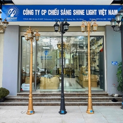 Cột đèn sân vườn tân cổ 2 bóng chùa SL-TEMPLE117/2-3