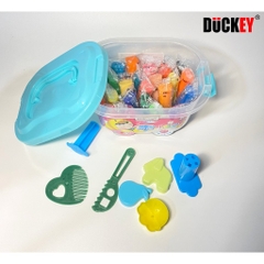 Đất nặn 24 màu (390g) DUCKEY, Bộ đất nặn XJY-567 có dụng cụ nặn đi kèm - Làm từ bột mì - An toàn cho bé