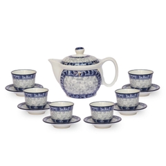 Bộ ấm tách sứ hoa văn cao cấp Hàn Quốc Sambo 771957