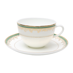 Bộ tách trà đèn thần cỡ to (ấm 1,3L+ tách 220ml) hoa văn vàng 24k sứ xương Hàn Quốc Haengnam 98103