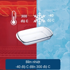 Khay thủy tinh vi sóng, lò nướng bầu dục bé 19 x 14 x 4cm sản xuất tại Pháp Aderia H-3610