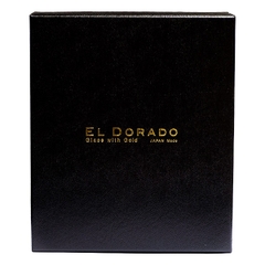 Bộ 2 ly, cốc thủy tinh thấp khảm vàng 125ml Nhật Bản Aderia El Dorado S-6101