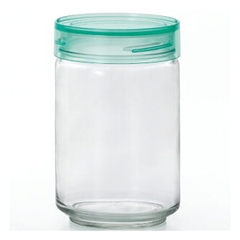 Lọ, hũ thủy tinh 0,5L, 0,75L, 1L xanh, nắp nhựa kháng khuẩn Nhật Bản Aderia