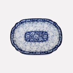 Đĩa bầu dục sâu lòng sứ hoa văn cao cấp Hàn Quốc Sambo