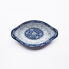 Đĩa bầu dục sâu lòng sứ hoa văn cao cấp Hàn Quốc Sambo