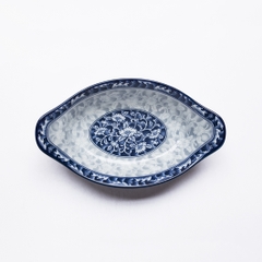 Đĩa bầu dục sâu lòng sứ hoa văn cao cấp Hàn Quốc Sambo