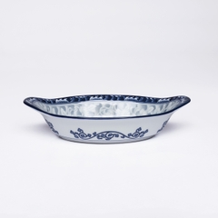 Đĩa bầu dục sâu lòng sứ hoa văn cao cấp Hàn Quốc Sambo