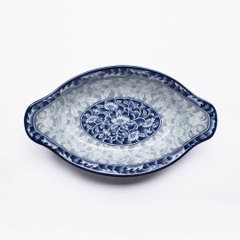 Đĩa bầu dục sâu lòng sứ hoa văn cao cấp Hàn Quốc Sambo