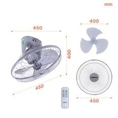 Quạt trần đảo Nanoco NOF1603G-RC (màu xám, 47W, có remote)
