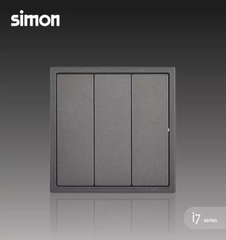 Module công tắc ba 1 chiều màu Xám (Grey) Simon i7 701031-61
