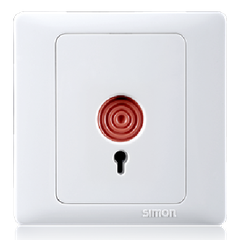 Bộ Công tắc khẩn cấp, AC220V±10%, sử dụng với hệ thống chuông báo, trở lại bình thường bằng chìa khóa màu trắng Simon 50 55901
