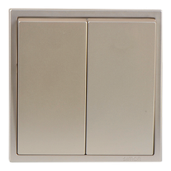 Module công tắc đôi 1 chiều màu Sâm Panh Simon i7 701021-46