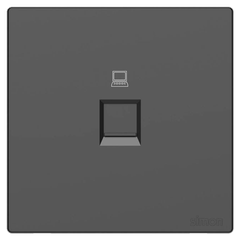 Bộ Ổ cắm mạng đơn cat6 màu Xám (grey) mặt vuông cao cấp Simon S6 585218-61
