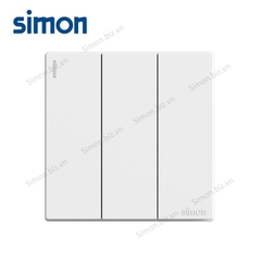 Bộ Công tắc ba, 1 chiều mặt vuông màu trắng cao cấp Simon S6 581031