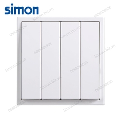 Module công tắc nhấn nhả, nút nhấn bốn màu trắng Simon i7 701041F