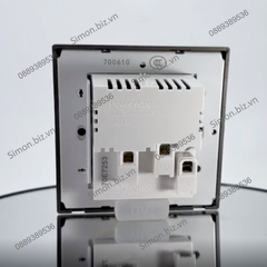 Ổ cắm đa năng kèm ổ sạc USB Type C và công tắc ổ cắm màu Xám Simon i7 70E7253-61