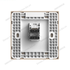 Bộ Ổ cắm mạng đơn cat6 màu Sâm Panh (champagne) mặt vuông cao cấp Simon S6 585218-46