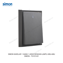 Module công tắc đơn 1 chiều có đèn LED màu Xám Simon i7 701013-61