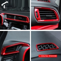 Ốp nội thất và ốp cần số màu đỏ Honda Jazz
