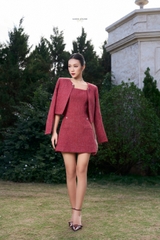 MIEN STORE SET VÁY MÙA ĐÔNG DÁNG NGẮN VÀ ÁO KHOÁC DỰ TIỆC KEELIN