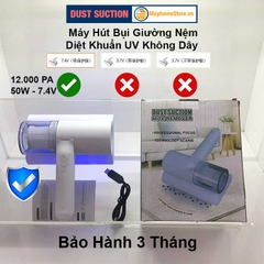 Máy Hút Bụi Giường Nệm Diệt Khuẩn UV Không Dây Chuyên Dụng Hút Bụi Vệ Sinh Giường Nệm Chăn Ga Ghế Sofa Diệt Khuẩn 99%