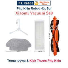 Phụ Kiện Robot Hút Bụi Lau Nhà Xiaomi Vacuum S10, Chổi lăn chính, Chổi cạnh, Bộ Lọc Hepa, Khăn Lau ///