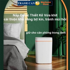 Thùng Rác Cảm Ứng Thông Minh Loại Sạc Pin Dung Tích 20L Có Đèn UV Khử Khuẩn, Tự Động Đóng Mở Nắp Với 2 Màu Trắng và Xanh