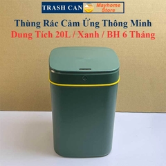 Thùng Rác Cảm Ứng Thông Minh Loại Sạc Pin Dung Tích 20L Có Đèn UV Khử Khuẩn, Tự Động Đóng Mở Nắp Với 2 Màu Trắng và Xanh