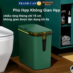Thùng Rác Cảm Ứng Thông Minh 2 Ngăn 20L Tách Rác Khô & Ướt Sử Dụng Cho Phòng Khách và Gian Bếp Với 2 Màu Xanh và Trắng