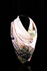 Khăn lụa quàng cổ vân gỗ 920 vàng chanh đậm