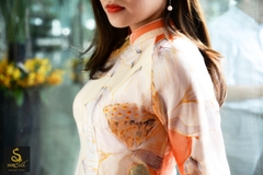 Áo dài Limited phiên bản giới hạn hoa văn nhã nhặn