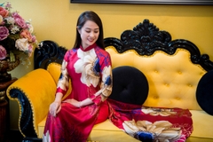 Áo dài Limited phiên bản giới hạn họa tiết hoa sen