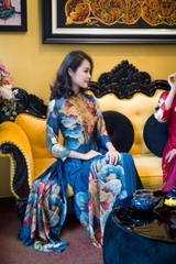 Áo dài Limited phiên bản giới hạn họa tiết hoa sen