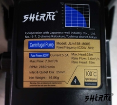 Máy bơm nước ly tâm SHIRAI JLM 158-800S (800W)